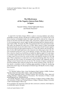 The Effectiveness of the Negative Interest Rate Policy in Japan