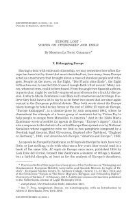 Europe Lost – Voices on Citizenship and Exile