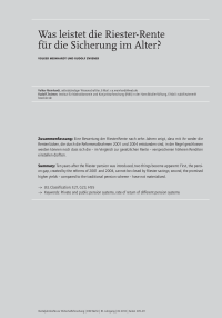 Was leistet die Riester-Rente für die Sicherung im Alter