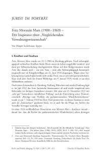 Fritz Morstein Marx (1900–1969) – Der Inspirator einer “Vergleichenden Verwaltungswissenschaft“