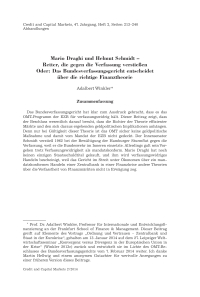 Mario Draghi und Helmut Schmidt – Retter, die gegen die Verfassung verstießen. Oder: Das Bundesverfassungsgericht entscheidet über die richtige Finanztheorie