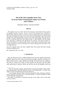 The ECB’s 2019 Liquidity Stress Test: An Event Study Evaluating the Impact on Owners and Creditors