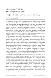 Pro und Contra: Steckbrief per DNA-Spur?