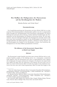 Der Einfluss des Einlagesatzes des Eurosystems auf das Kreditangebot der Banken