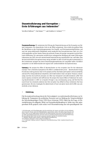 Dezentralisierung und Korruption – Erste Erfahrungen aus Indonesien