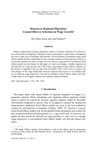 Returns to Regional Migration: Causal Effect or Selection on Wage Growth?
