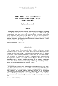 Older Babies – More Active Mothers? How Maternal Labor Supply Changes as the Child Grows