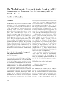 Die Abschaffung der Todesstrafe in der Bundesrepublik