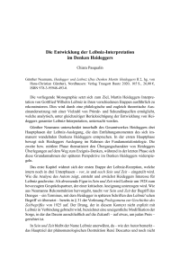 Die Entwicklung der Leibniz-Interpretation im Denken Heideggers