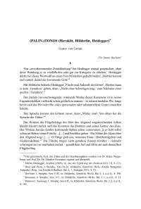 (PALIN–)TONOS (Heraklit, Hölderlin, Heidegger)