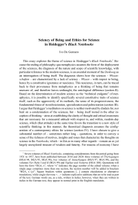 Sciency of Being and Ethics for Science in Heidegger’s Black Notebooks