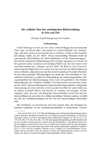 Der zeitliche Sinn der ontologischen Rückstrahlung in Sein und Zeit