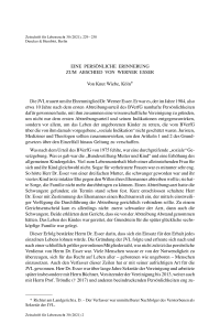 Eine persönliche Erinnerung zum Abschied von Werner Esser