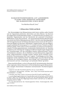 Klimaschutzgesetzgebung auf Landesebene: Placebo oder effektives Instrument des Klimaschutzes durch Recht?
