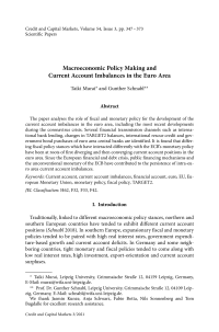 Macroeconomic Policy Making and Current Account Imbalances in the Euro Area