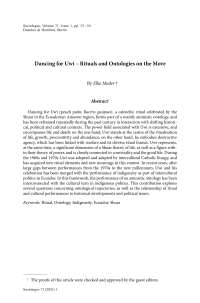 Dancing for Uwí – Rituals and Ontologies on the Move
