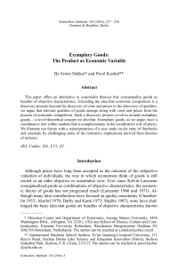 Exemplary Goods: The Product as Economic Variable