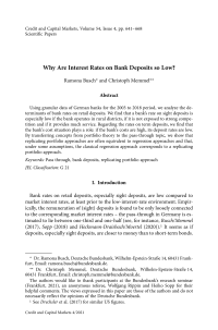 Why Are Interest Rates on Bank Deposits so Low?