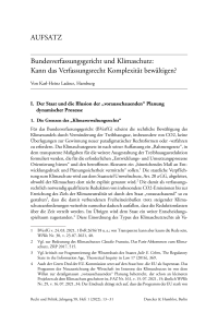 Bundesverfassungsgericht und Klimaschutz: Kann das Verfassungsrecht Komplexität bewältigen?