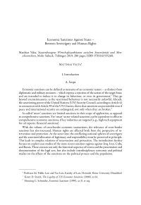 Economic Sanctions Against States – Between Sovereignty and Human Rights