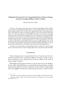 A Blueprint for Survival: Low-Lying Island States, Climate Change, and the Sovereign Military Order of Malta