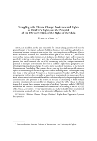 Struggling with Climate Change: Environmental Rights as Children’s Rights and the Potential of the UN Convention of the Rights of the Child