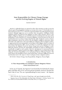 State Responsibility for Climate Change Damage and the Evolving Regime of Human Rights