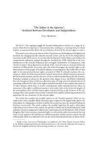 ‘The Saltire in the Sporran’: Scotland Between Devolution and Independence