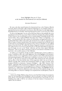 Some Highlights from my 11 Years at the Institute for International Law with Jost Delbrück