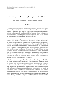 Vorschlag eines Bewertungskonzepts von Zertifikaten