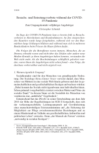 Besuchs- und Betretungsverbote während der COVID-19-Pandemie