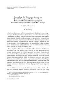 Anwendung der Extremwerttheorie zur Quantifizierung von Marktpreisrisiken – Test der Relevanz anhand vergangener Extrembelastungen von DAX und MSCI Europe