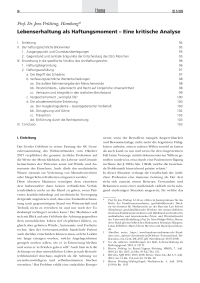 Lebenserhaltung als Haftungsmoment – Eine kritische Analyse