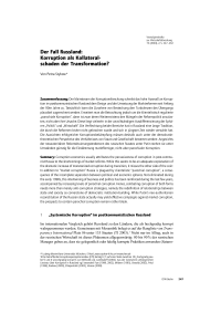 Der Fall Russland: Korruption als Kollateralschaden der Transformation?
