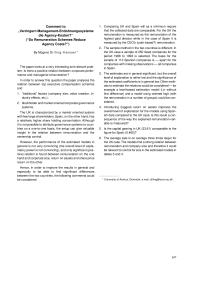 Comment to “Verringern Management-Entlohnungssysteme die Agency-Kosten?” (“Do Remuneration Schemes Reduce Agency Costs?”)