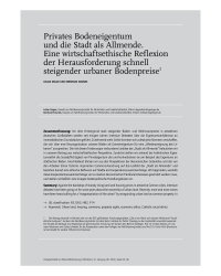 Privates Bodeneigentum und die Stadt als Allmende. Eine wirtschaftsethische Reflexion der Herausforderung schnell steigender urbaner Bodenpreise