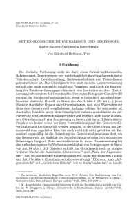 Methodologischer Individualismus und Gemeinwohl