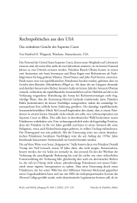 Rechtspolitisches aus den USA