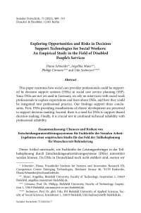 Exploring Opportunities and Risks in Decision Support Technologies for Social Workers: An Empirical Study in the Field of Disabled People’s Services