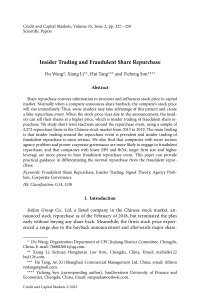 Insider Trading and Fraudulent Share Repurchase