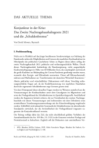 Konjunktur in der Krise: Das Zweite Nachtragshaushaltsgesetz 2021 und die „Schuldenbremse“