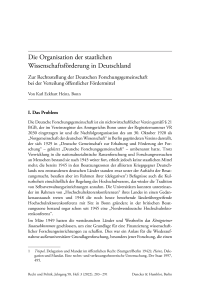 Die Organisation der staatlichen Wissenschaftsförderung in Deutschland