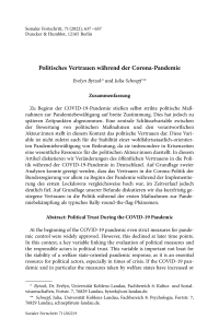 Politisches Vertrauen während der Corona-Pandemie