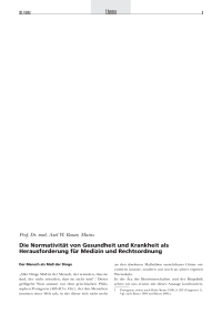Die Normativität von Gesundheit und Krankheit als Herausforderung für Medizin und Rechtsordnung