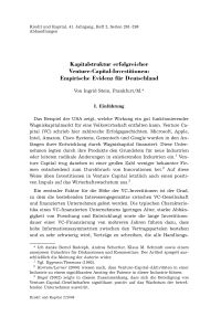 Kapitalstruktur erfolgreicher Venture-Capital-Investitionen: Empirische Evidenz für Deutschland