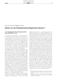 Dürfen wir die Präimplantationsdiagnostik zulassen?