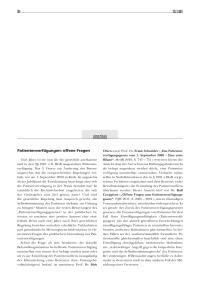 Patientenverfügungen: offene Fragen – Patientenverfügungen und Strafrecht – Strafrechtliche Regelungen am Lebensanfang