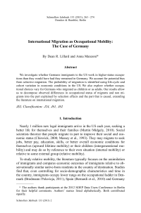 International Migration as Occupational Mobility: The Case of Germany