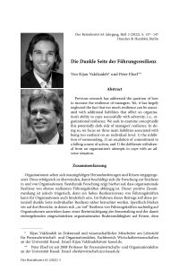 Die Dunkle Seite der Führungsresilienz