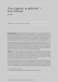 ‚Frau Lagarde, so geht das!‘ – Eine Polemik